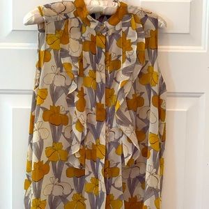 Ann Taylor Sleeveless Blouse with ruffles size Medium